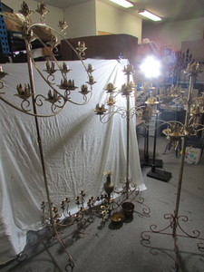 lot 214 image: Brass Candle Holders