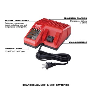 lot 8 image: Milwaukee M12 & M18 Multi-Voltage Battery Charger, Model# 48-59-1812 Brand New