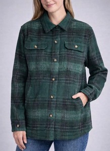 lot 31 image: Size Small- ski doo womans plaid over shirt Green $95 Retail