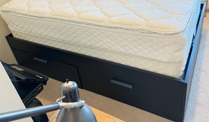 lot 48 image: Queen Size Platform Bed Frame with Storage Drawers