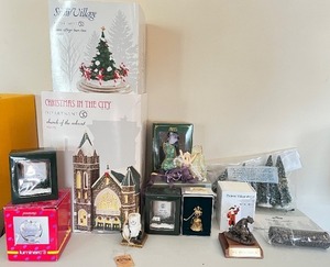 lot 99 image: Collection of Christmas Village Decorations, Figurines, and Ornaments