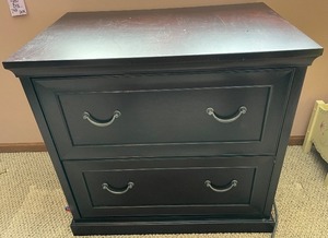 lot 310 image: Kathy Ireland Home Martin 2-Drawer File Cabinet, Dark Wood Finish