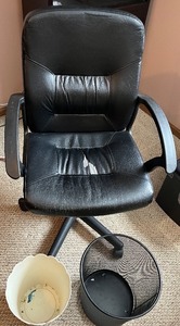 lot 314 image: Office Chair with Armrests and Two Waste Baskets