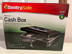 lot 327 image: SentrySafe Medium Cash Box with Key and Removable Tray
