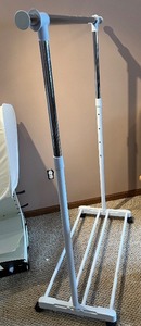 lot 321 image: Adjustable Metal and Plastic Rolling Garment Rack