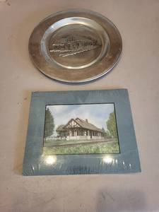 lot 179 image: Wayzata Train Depot Collector Plate and Sealed Art Print