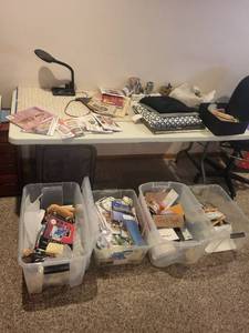 lot 334 image: Large Mixed Lot of Sewing, Crafting, Office, and Hobby Supplies