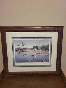 lot 339 image: Les C. Kouba Signed Framed Print Mallards Visit Excelsior Limited Edition 8042000