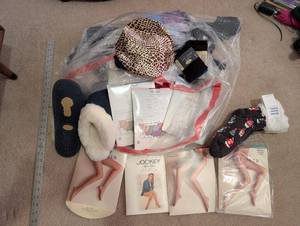 lot 65 image: Assorted Womens Slippers, Cozy Socks, and Hosiery Collection