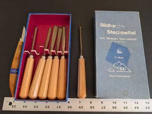 lot 259 image: Set of 6 Stubai Wood Carving Chisels with Original Box