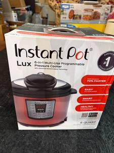 lot 11 image: Instant Pot Lux 6-Quart 6-in-1 Programmable Pressure Cooker - New in Box