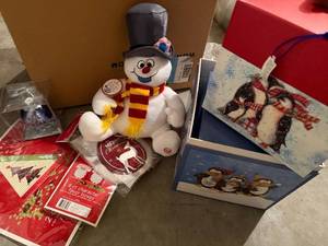 lot 345 image: LANG Boxes Warm Holiday Wishes Penguin Gift Boxes (Lot of 2)