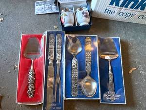 lot 405 image: Konge Norwegian Pewter Flatware Sets (4 Boxes) - Royal Worcester Egg Coddler (2 Cups)