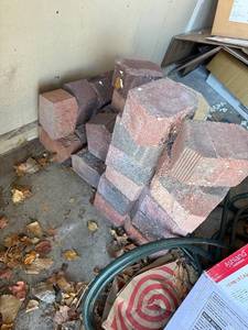 lot 413 image: Brick Pavers & Croquet Bocce Set - RedGray Concrete Blocks with Mallets & Balls