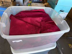 lot 423 image: Six Large 108 Round Maroon Banquet Table Cloths