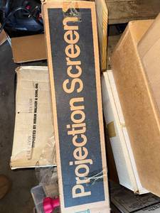 lot 436 image: Projection Screen Box & Teal XOX Box - Home Theater Packaging