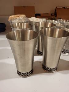 lot 207 image: Set of 12 Marstad Norway Pewter Cups with Decorative Base