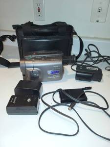 lot 231 image: Sony Handycam Hi8 Camcorder Bundle with Accessories and VHS Tapes