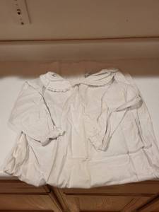 lot 235 image: Vintage White Cotton Nightgown with Lace Trim by Friend Department Size 134140