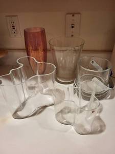 lot 277 image: Collection of Scandinavian Art Glass Vases and Orrefors Ice Bucket