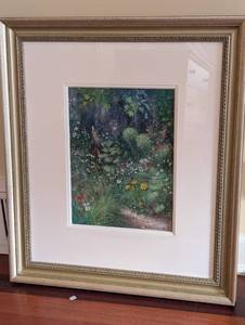 lot 140 image: Joseph Bayol - Garden Scene (1993) 27 x 35 cm Framed