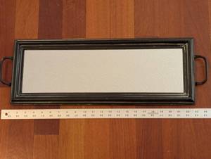 lot 185 image: Black Wood Picture Frame with Cream Textured Inset - Approx 30in Long