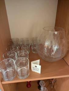 lot 332 image: Kosta Boda Glassware Set - Orrefors Sweden Large Bowl & Assorted Tumblers