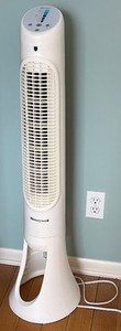 lot 29 image: Honeywell QuietSet Tower Fan - 41in Tall, 4-Speed Oscillating Floor Fan