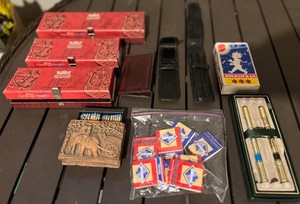 lot 73 image: Solstickan Matchboxes & Konge Tin Red Boxes - Vintage Norwegian Ephemera