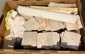 lot 81 image: Beige Natural Stone Tile Scraps - Sizes 2x2