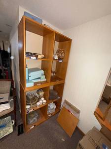 lot 458 image: Two Ikea Wooden Open-Shelf Bookcase Display Unit - Multi-Section Cabinet