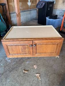 lot 300 image: Base Cabinet - 2-Door, Oak Finish Cabinet