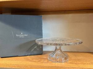 lot 374 image: Waterford Crystal Round Cake Stand Pedestal 9-10 in Diameter Box Included
