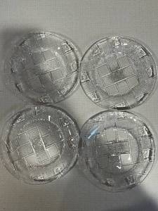 lot 387 image: Glass Coaster Set - Clear Grid Pattern (Lot of 4)