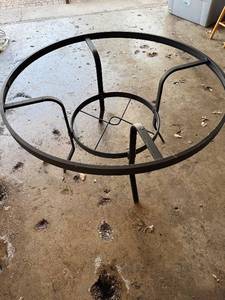 lot 446 image: Winston Round Table Base - Black Metal Circular Frame for Glass-Top Table