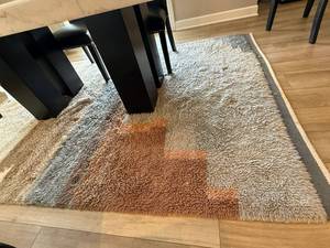 West Elm Fieldscape Shag Rug 6x9 Wool Geometric Area Rug Good