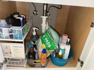 Bathroom Under-Sink Storage & Household Supply Lot w Brightroom Organizer