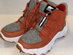 Sorel Womens Suede Felt Lace Up Boots Rust Gray US 7 Good
