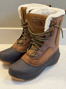 The North Face Womens Faux Fur Winter Snow Boots US 8 Brown Very Good
