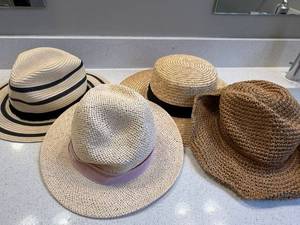 Lot of 4 Womens Straw Sun Hats H&M Express Forever 21 Mixed Styles