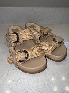 Dolce Vita Woven Slide Sandals Natural Ring Buckle Womens 6.5