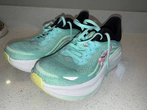 HOKA Bondi 9 Womens Running Shoes Aqua Pink US 7B Good