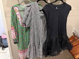Womens Dress Lot 3 Pc Calvin Klein, Blue Time, Gingham Floral S 8
