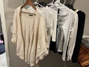 Womens Tops Sweaters Mixed Lot 7 Pc Neutral Knit Cardigan Size L