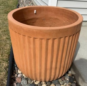 Large Fluted Terracotta Color Outdoor Planter Pot Patio Garden Decor