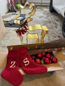 Kirklands Christmas Decor Lot Reindeer Ornaments Stockings Twig Picks