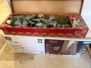 Members Mark Garland & Home Decorators 7.5 Flocked Tree Lot