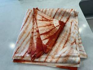 Tie Dye Tablecloth & Napkin Set Brown Cream Square Table Linens