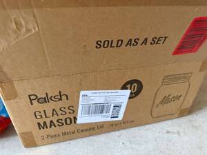 Paksh Glass Mason Jar Set 10pc 16 oz Clear w Metal Lids Open Box