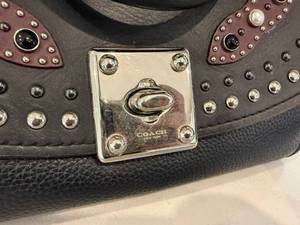 Coach Drifter Studded Leather Satchel Crossbody Black Style 37420
